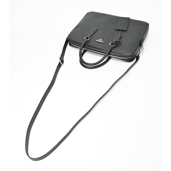 Prada Briefcase Saffiano Black Bag - Picture 1 of 10